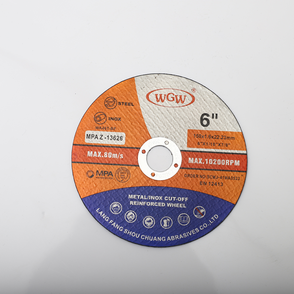 WGW T41 6-Inch High Hardness Aluminum Oxide Abrasive Cutting Disc for Stainless Steel
