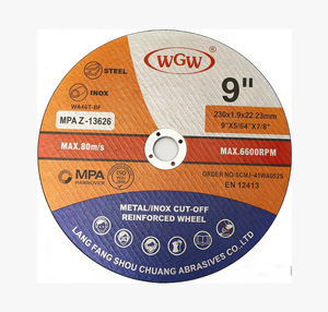 WGW Professional T41-230x1.9x22.23mm Abrasive Cutting Disc for Metal Working and Stainless Steel for Angle Grinder Use 