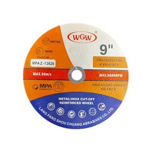 WGW Long-Life 230mm X 1.6 X22.23mm Metal Cutting Disc 80m/s High Hardness Portable Angle Grinder 