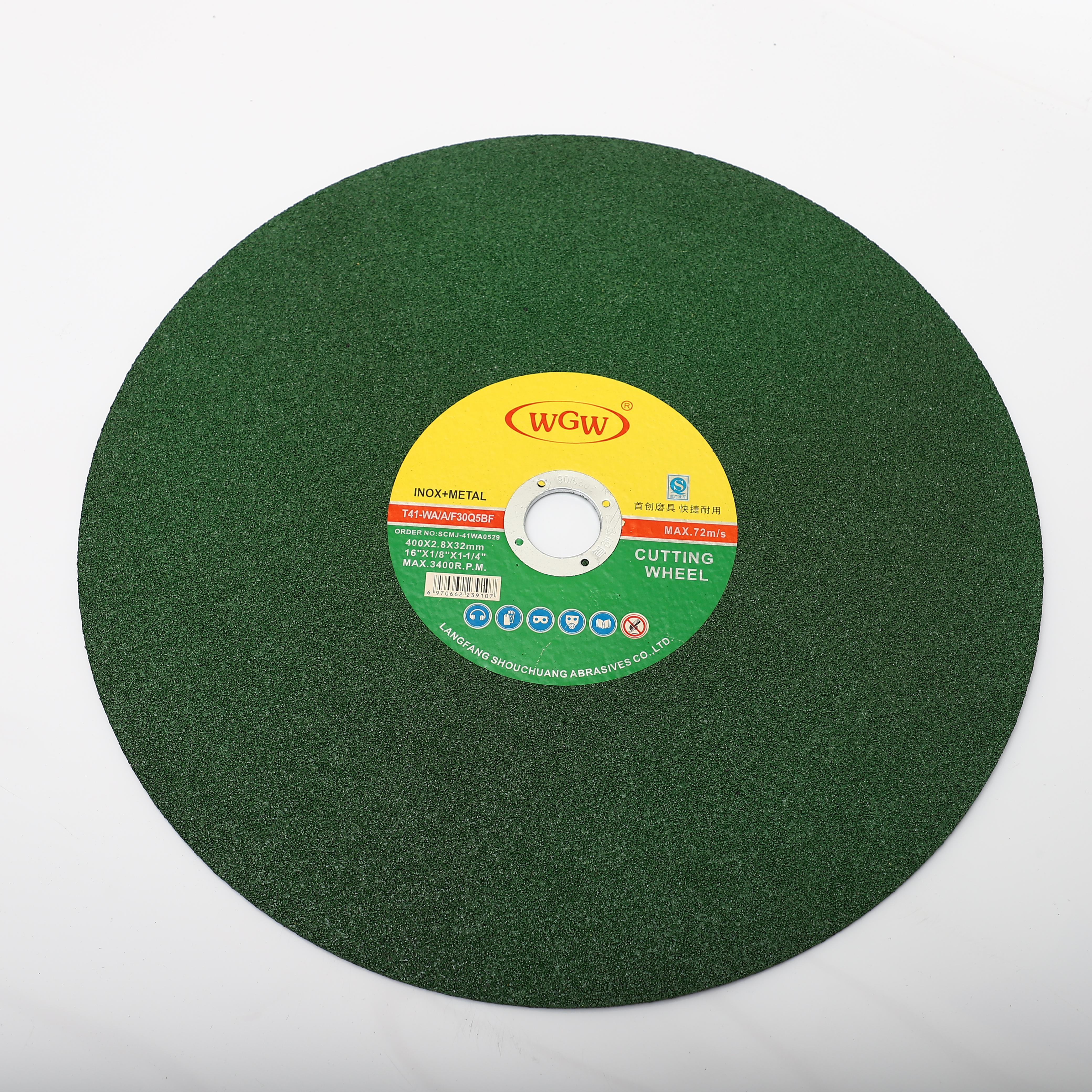 WGW T41 14-Inch High Hardness Aluminum Oxide Abrasive Cutting Disc for Stainless Steel