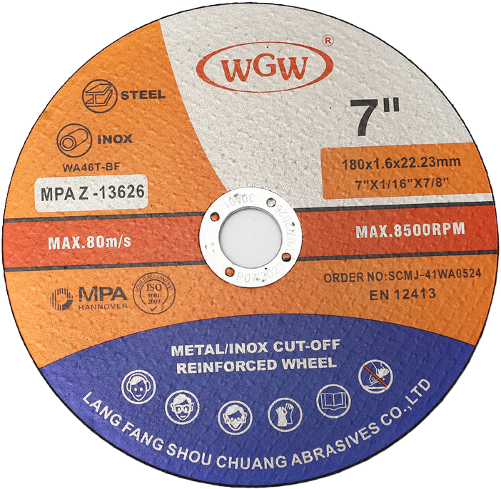 WGW T41 7-Inch High Hardness Aluminum Oxide Abrasive Cutting Disc for Stainless Steel