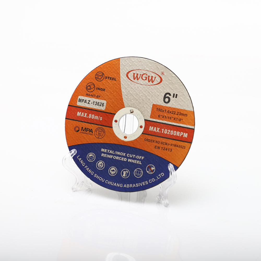 WGW T41 6-Inch High Hardness Aluminum Oxide Abrasive Cutting Disc for Stainless Steel