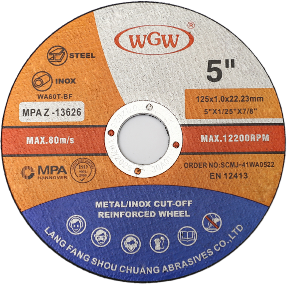 Abrasive Cutting Disc 5inch High Hardness OEM Accepted 1 Piece Faster Grinding Rates ISO9001 Certified 3-Year Warranty MPA
