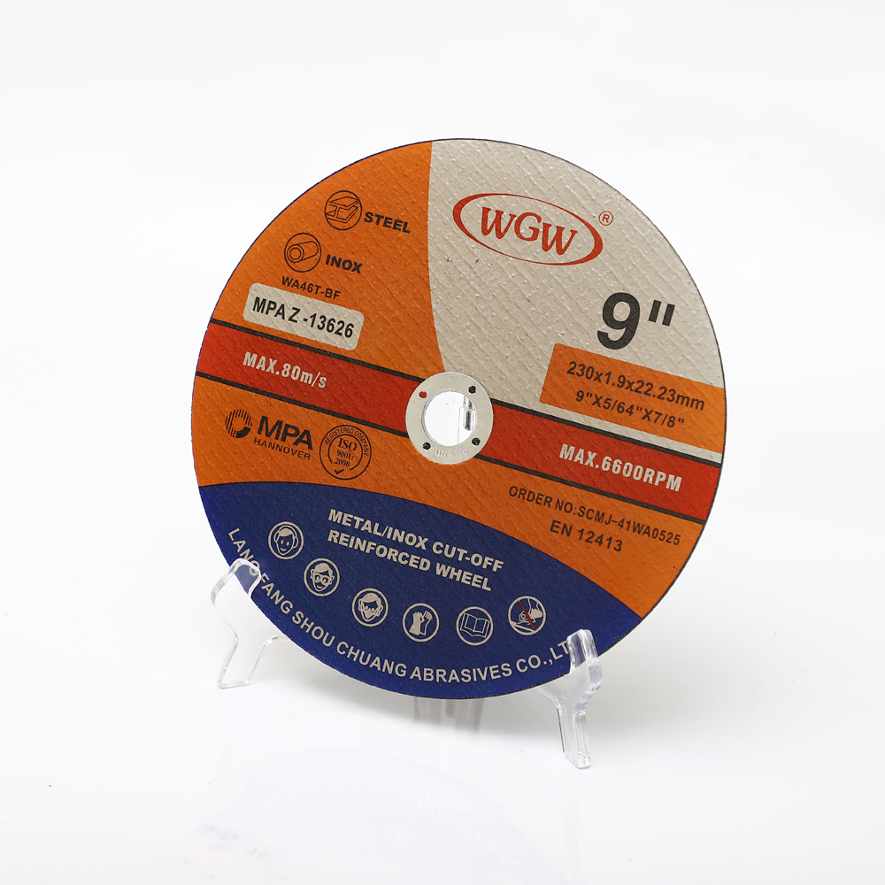 WGW T41 9-Inch High Hardness Aluminum Oxide Abrasive Cutting Disc for Stainless Steel