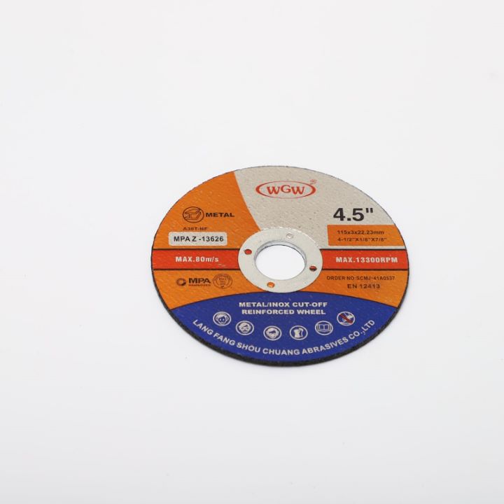 WGW T42 4.5-Inch High Hardness Aluminum Oxide Abrasive Cutting Disc for Stainless Steel (3mm)