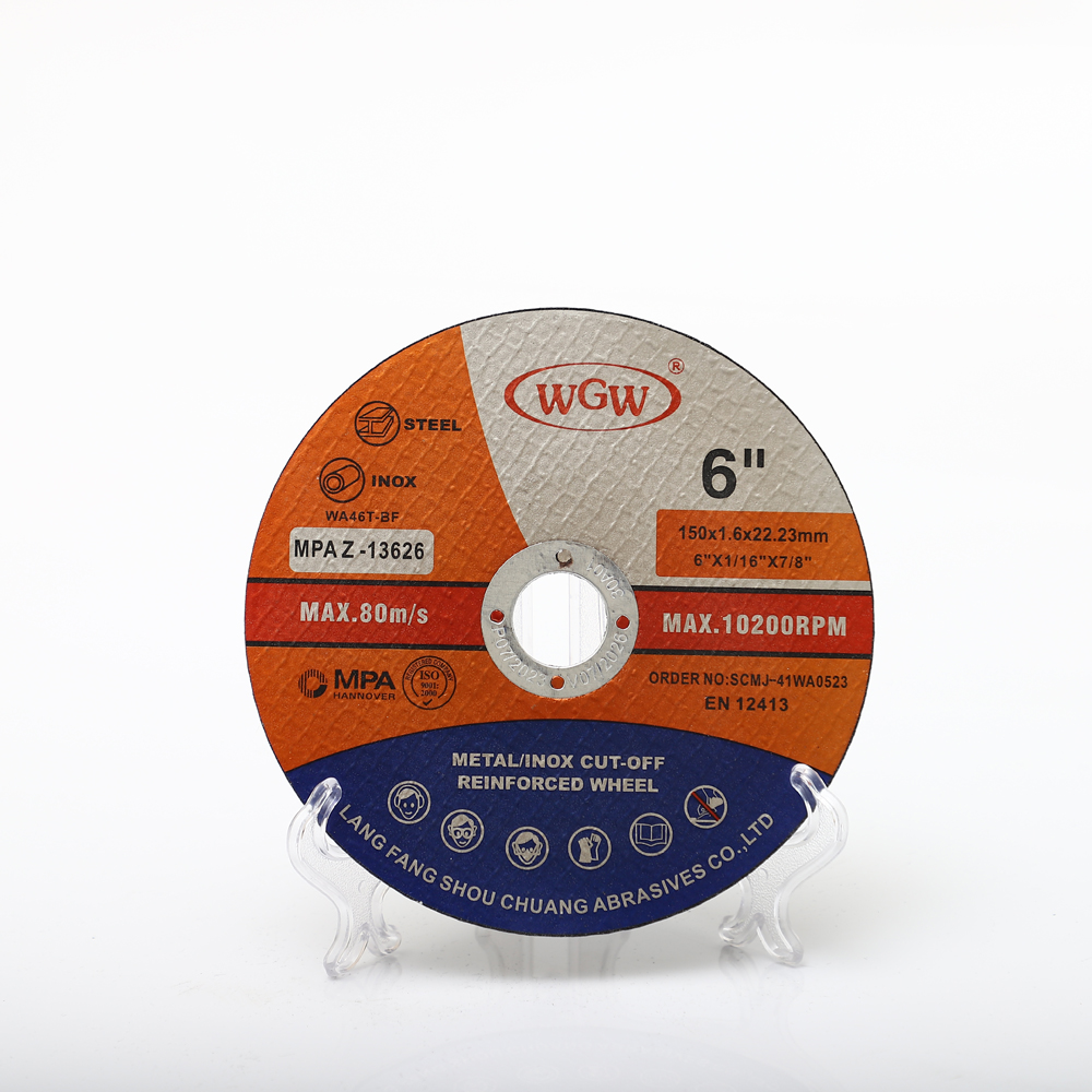 WGW T41 6-Inch High Hardness Aluminum Oxide Abrasive Cutting Disc for Stainless Steel