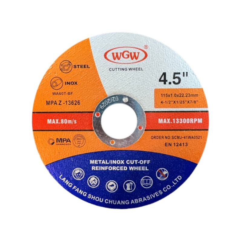 WGW Cutting Disc T41-115x1.6x22.23mm ,MPAISO9001 approved grinding wheel ,Alumin