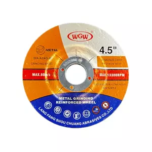 WGW T27 4.5 Inch 115×6.0×22.23mm Aluminum Oxide Grinding Disc High Hardness Abrasive Wheel For Stainless Steel Metal Angle Grinder ISO9001 MPA Certified 