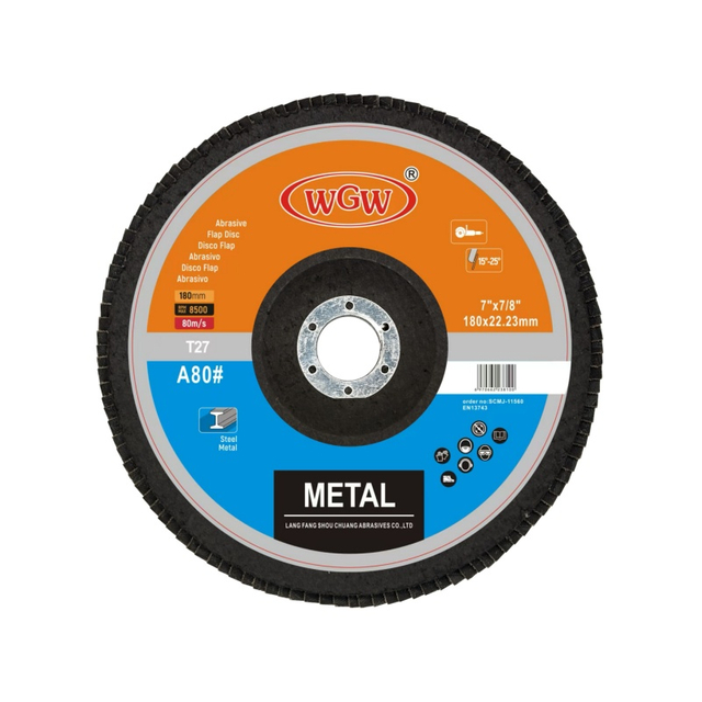 180X22mm-80# 7inch Abrasive Flap Disc Wheel for Polishing and Grinding Stainless Steel Metal Fabrication